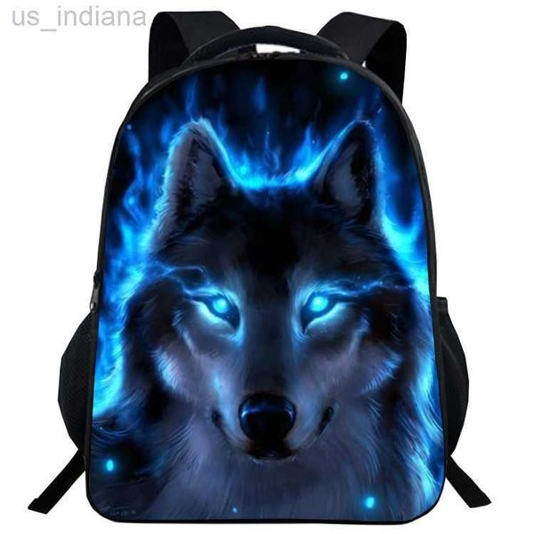 Schultaschen Cartoon Tier Wolf Rucksack 16 Zoll hochwertiger Grundschulrucksack Kinder 1-6 Klasse Rucksack Kinderschulrucksack Z230801