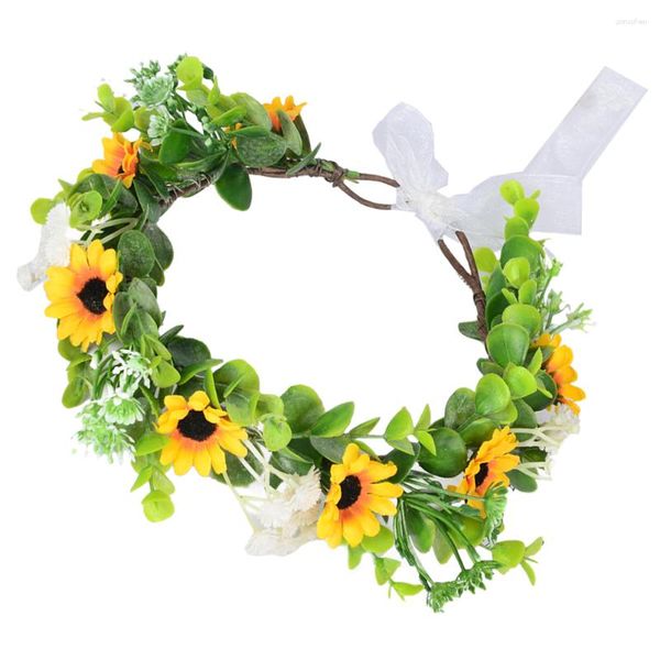 Dekorative Blumen Blumenkranz Stirnband Feenkronen für Frauen Haar Faux Künstliche Blumen