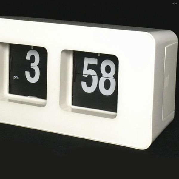 Orologi da tavolo Flip Down Clock Desk Auto Digital Wall Non ticchettio Silenzioso Sweep Nero