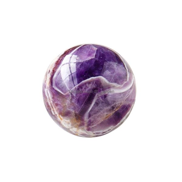 Pietre preziose sciolte 40mm Ametista naturale Sfera di cristallo Pietra Lucidatura Sette stelle Array Home Office Artigianato Commercio all'ingrosso Dhgarden Dh3D2