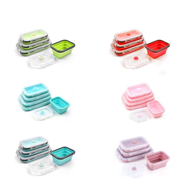 Caixas de almoço flutuantes de 6 cores grau alimentício Silicone recipientes de armazenamento de alimentos portátil para estudantes Bento BoxZZ