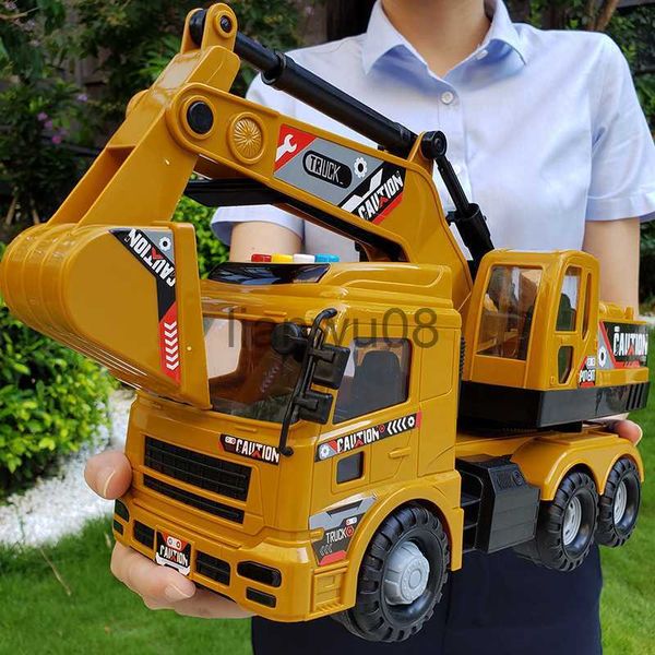 Diecast Model Cars Grande simulazione di veicoli di ingegneria inerziale per bambini modello di escavatore veicolo di trasporto dumper musica giocattolo ragazzo regalo x0731