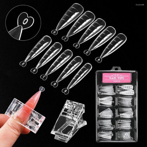 Kit per nail art Strumenti per manicure per gel UV con estensioni a clip Unghie finte Punte per stampi a doppia forma Decorazione fai-da-te