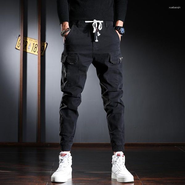 Jeans Masculino Streetwear Moda Masculino Plus Size 28-42 Multi Bolsos Calça Cargo Casual Hombre Hip Hop Joggers Macacões Calças Soltas