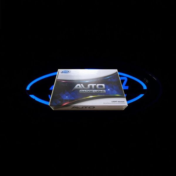 5D-Auto-LED-Emblem, Abzeichen, Symbole, Logo, Rücklicht, Glühbirne, weiß, blau, rot, Autozubehör, Größe 145 x 65 mm, 220 S