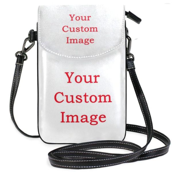 Sacos de armazenamento moda bolsa de couro personalizada para celular bolsa feminina pequena bolsa crossbody bolsa carteira com fendas mini ombro