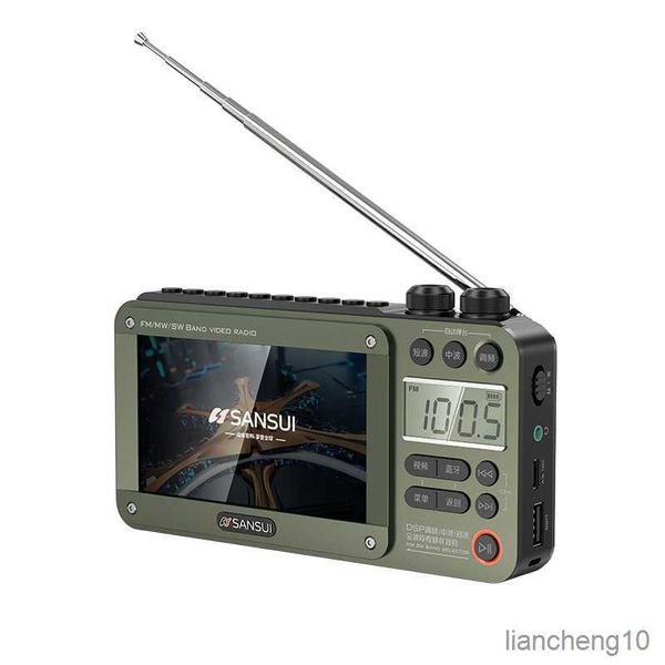 Tragbare Lautsprecher Sansui Retro-Videoradio, kabelloser Bluetooth-Stereo-Subwoofer, Mini-Plug-in-Walk-All-Band-Musikplayer R230731