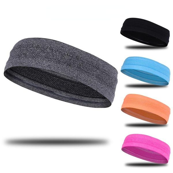 Bandanas Esportes Yoga Sweatband Unissex Elástico Ginásio Ciclismo Basquete Sweat Headband Mulheres Homens Fitness Respirável Faixa de Cabelo de SegurançaBandanas