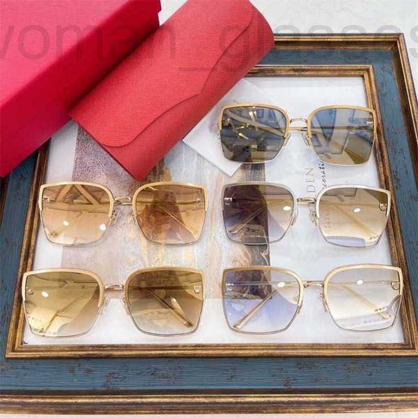 Sonnenbrillen-Designer Wind ins Tidy Square Leopard Head Logo Mesh Red Gleiche UV-beständige Sonnenbrille CT0199S FEFV