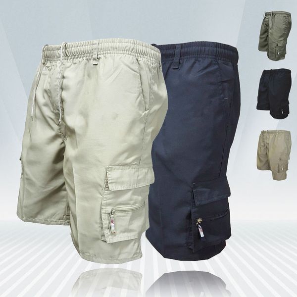 Shorts Masculino Masculino Respirável Cargo Multibolsos Solto Trabalho Calças Curtas Masculino Casual Verão Ao Ar Livre Praia Macacões 230731