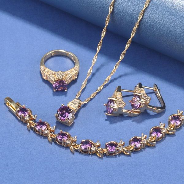 Halskette Ohrringe Set Abaya Dubai Luxus Qualität Schmuck Accessoires Hochzeitskleid für Frauen Braut und Ring Armband