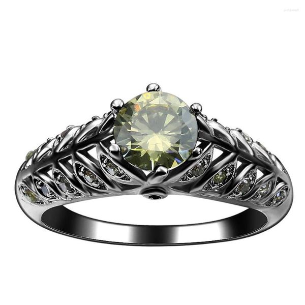 Eheringe Schwarz Feiner Cz Fingerschmuck Vintage Band Geschenk Grüner Stein Frauen Schönes Sondermodell Verlobungsring Schmuckfabrik