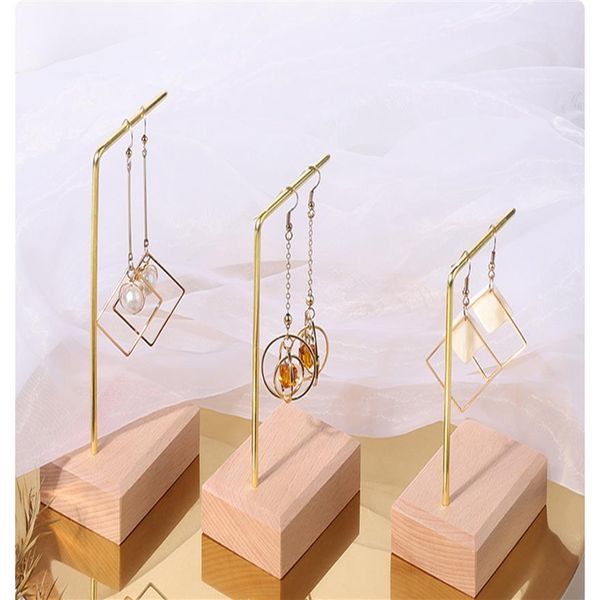 Suporte de exibição de brinco inteiro, suporte de gota de madeira, suporte de vitrine de loja de joias de moda JS19-08-132580