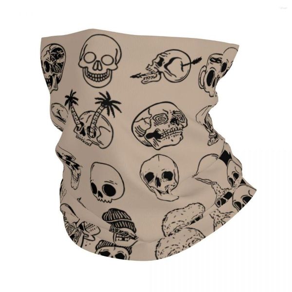 Cachecóis Crânio Retro Bandana Cobertura Pescoço Estampado Curiosidades Osso Halloween Balaclavas Cachecol Mágico Quente Ciclismo Esportes Ao Ar Livre Inverno