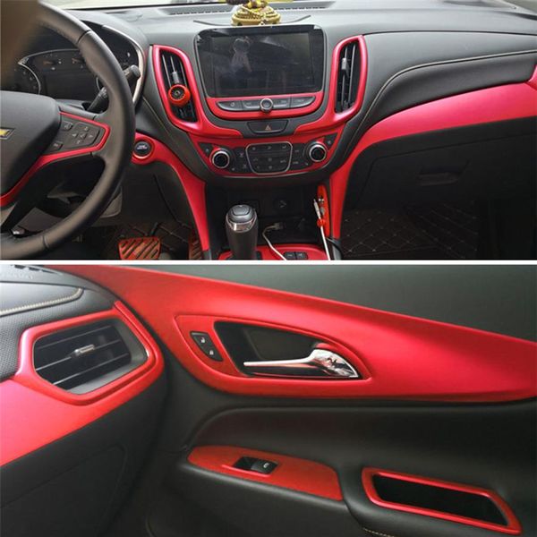 Per Chevrolet Equinox Pannello di controllo centrale interno Maniglia per porta Adesivi in fibra di carbonio Decalcomanie Car styling Accessorie234c