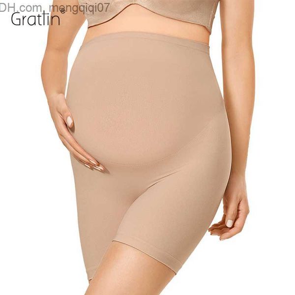 Calções Íntimos para Grávidas Gratlin Suporte Abdominal para Mulheres Grávidas Cintura Alta Macio Ultra Fino Calça Baixa Média Alta Z230801