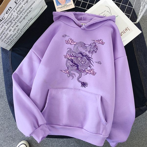 Felpe con cappuccio da donna Felpe Felpa con stampa drago Felpa con cappuccio da donna Cute Hip hop Kawaii Harajuku Top da donna kawaii oversize vestiti 230731