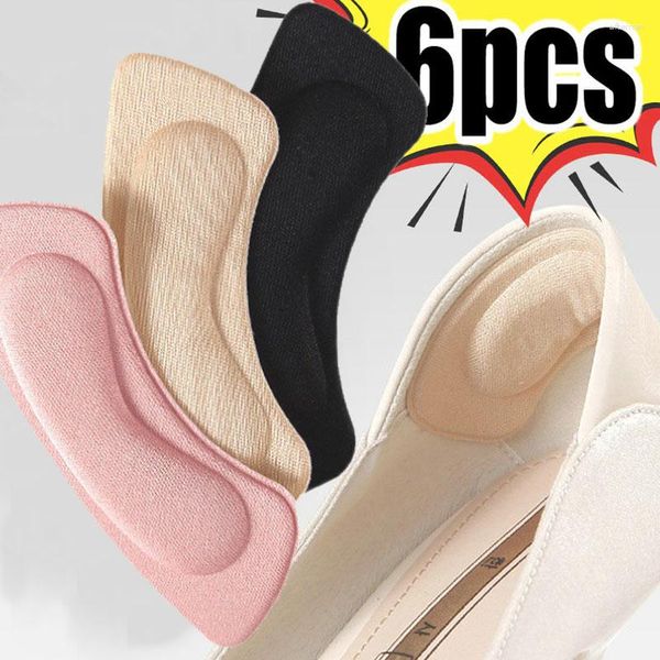 Calzini da donna 6 pezzi Imbottiture per tallone in spugna ispessita per sandali Scarpe alte Solette antiusura regolabili Inserti per piedi Sottopiede Tacchi Pad Protector