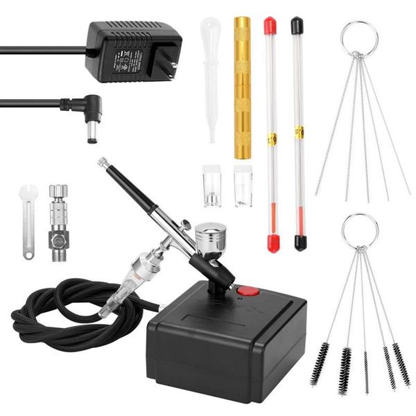 Professionelle Spritzpistolen Airbrush Set für Modellbau Kunst Malerei mit Luftkompressor Netzteil Airbrush Airbrush Holder279I