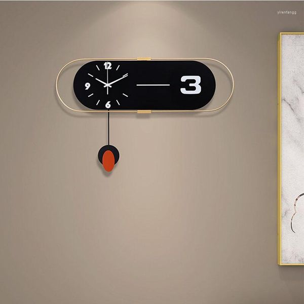 Orologi da parete Orologio di design elegante e di lusso Elettronico Nordic Interior Modern Silent Living Room Art Reloj Pared Decoration