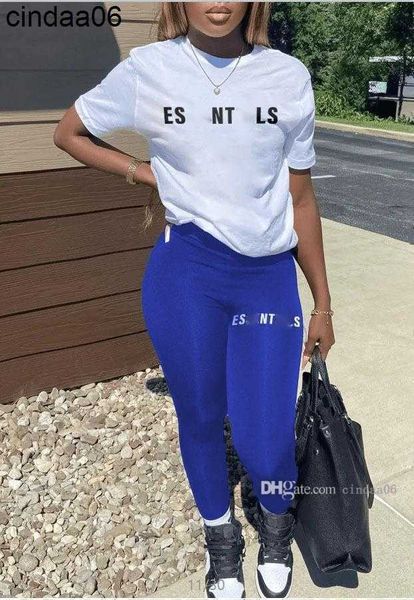 Tasarımcı Trailtsuits Kadın İki Parçalı Pantolon Seti Plus Boyut 3xl 4xl 5xl Baskılı Kişiselleştirilmiş Kişiselleştirilmiş Gasitli Jogging Suit T-Shirt ve Taytlar