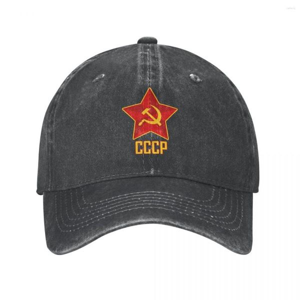 Berretti da baseball Russia URSS CCCP Baseball Berretto da baseball militare lavato invecchiato Cappello morbido non strutturato per attività all'aperto unisex