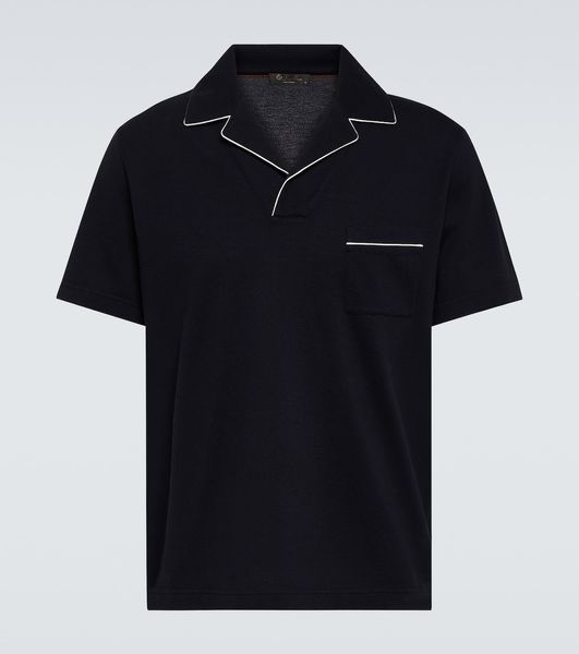 Männer Polo Designer Shirts Sommer Loro Piana Manihi Baumwolle Pique Polos Shirt Casual Tops Kurzarm T-shirt