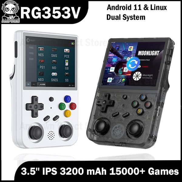 Jogadores de jogos portáteis Anbernic RG353V RG353VS 64 128 256 G Touch Screen Handheld Android 11 LINUX Dual System Video Console 230731