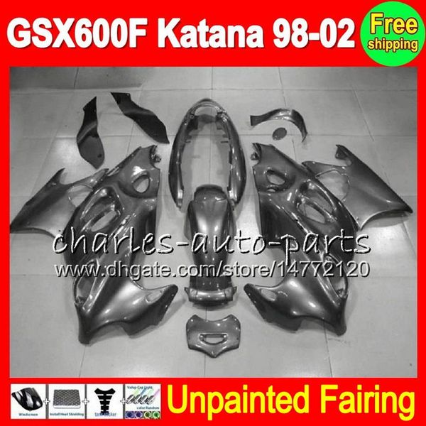 8Gifts Unpainted Kit de Carenagem Completo Para SUZUKI GSX600F Katana GSX 600F GSXF600 98 99 00 01 02 1998 1999 2000 2001 2002 Carenagens Body335j