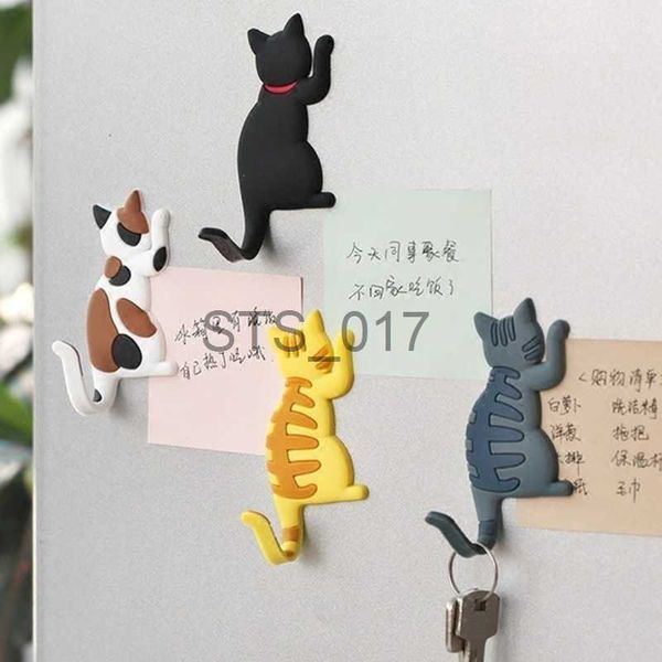 Ímãs de geladeira nova moda fofo criativo multifuncional gato gancho de montagem na parede adesivo de geladeira ímã de geladeira decoração suporte gancho x0731