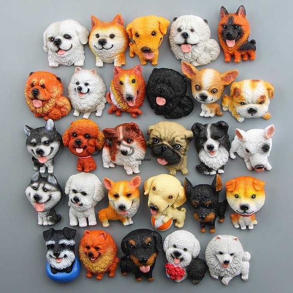 Ímãs de geladeira Meng mundialmente famoso cão Hatcher Corgi Bulldog modelo Shiba Inu cão ano mão geladeira adesivos magnéticos boneca decoração para casa x0731