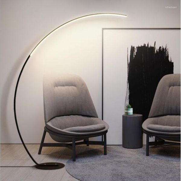 Zemin lambaları Led Lamba Köşesi Işık Modern Minimalist İskandinav Salon Yatak Odası Yaratıcı İns Arc Dekorasyon Işıkları