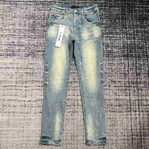 Jeans Lila Hose Pantalones Ripped Straight Regular Denim Tears Washed Old Long Hole 9DVG