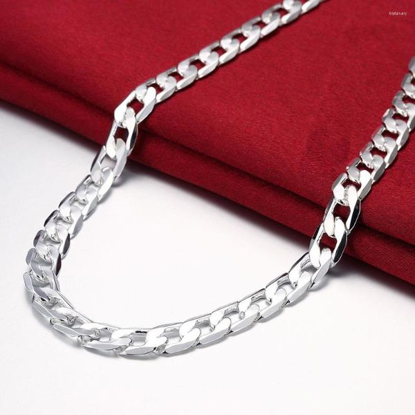 Catene Offerta speciale Collana in argento sterling 925 Per uomo 20/24 pollici Classico Catena da 8 mm Gioielli di lusso Matrimonio Regali di Natale