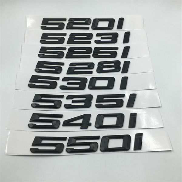 ABS 520i 523i 525i 528i 530i 535i 540i 550i bagagliaio posteriore emblemi distintivo lettere nere per BMW serie 5 E60 E61 F11 Emblem252c