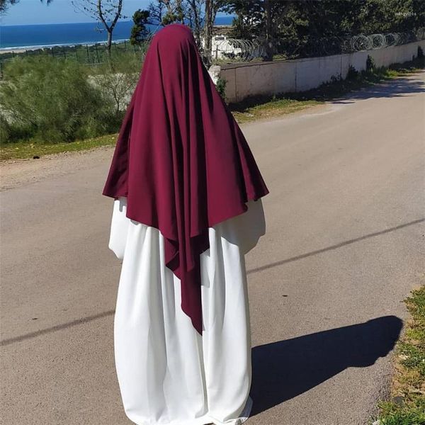 Abbigliamento etnico Uno strato Musulmano Abaya Lungo Khimar Ramadan Preghiera Indumento Hijab Donne Niqab Burka Islamico Turchia Eid Jilbab Foulard