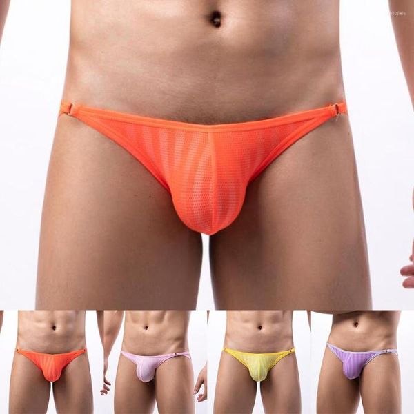 Cuecas Sexy Masculino Lateral Oco Fio dental Tanga Calcinha Cueca Biquíni Macio Secagem Rápida Ultrafino Lingerie de Cintura Baixa