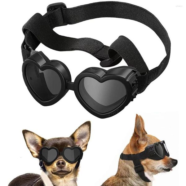 Hundebekleidung Herzförmige Haustier-Sonnenbrille für kleine, wasserdichte UV-Schutz-Katzen-Sonnenbrille mit verstellbarem Riemen