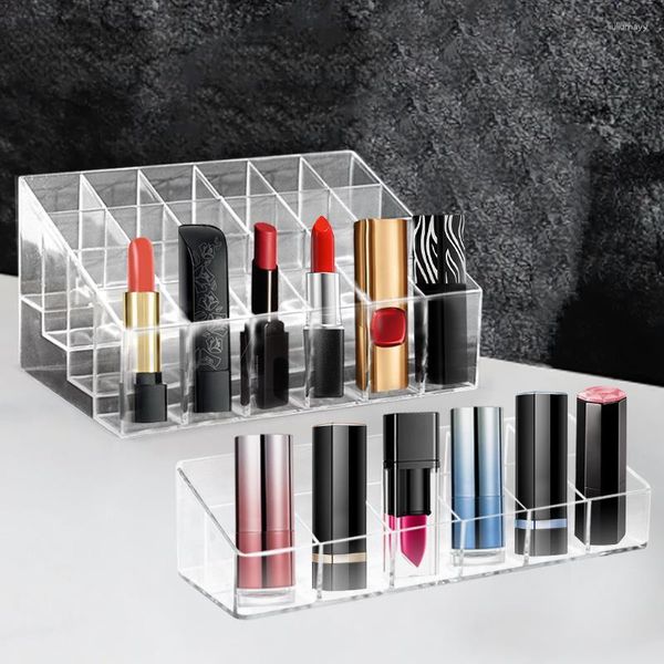 Scatole portaoggetti 24 Grid Rossetto Organizer per trucco Acrilico per cosmetici Supporto per espositore per smalto per unghie