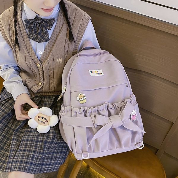 Borse da scuola Zaini con fiocco carino per donne Adolescenti Borse da scuola per studenti per bambini Y2K Zaini per laptop da viaggio Kawaii Sweet Girls Middle High SchoolBag 230729