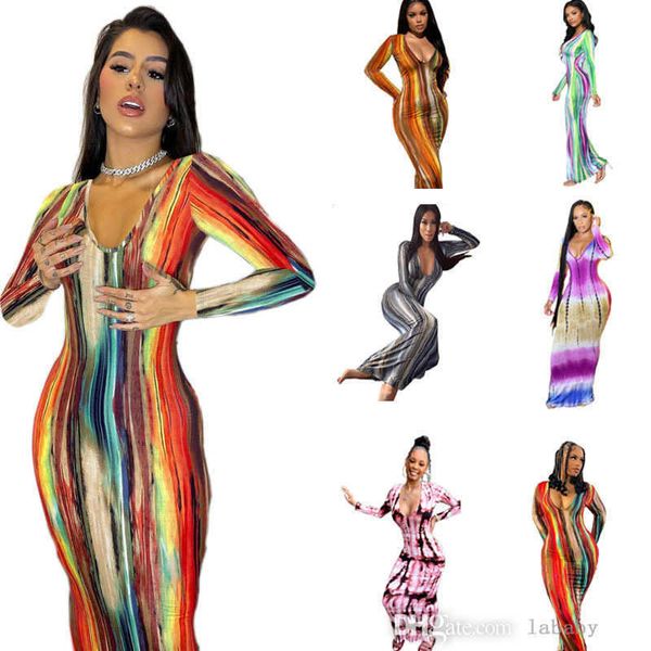 Plus Size S-3XL Vestido de Verão Roupas Femininas 2023 Outono Manga Longa Decote em V Profundo Malha Bodycon Vestido Maxi Vestido de Verão Sem Costas Vestidos Elegantes para Mulher