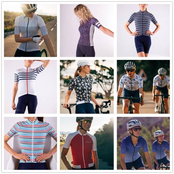 Rennjacken Cafe Du Cycliste Damen Radfahren Top Outdoor Atmungsaktive Schnelltrocknung Kurzarmtrikots Sommer Bike MTB Shirt Roupa