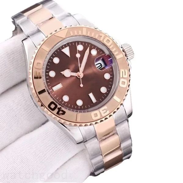 Yachtmaster Gummi-Armbanduhr für Herren, Designeruhren, formelle Business-Uhren, 126655, Reloj, schwarz, blau plattiert, Roségold, Luxusuhr, 40 mm, Tauchsport, DH01 C23