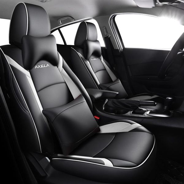 Capa de assento de carro de qualidade luxuosa para Mazda 3 Axela 2014 2015 2016 2017 2018 2019 ajuste de couro Four Seasons Auto Styling Accessories244t
