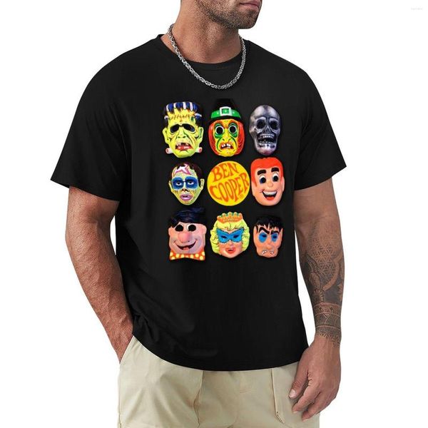 Regatas masculinas Vintage Ben Cooper Halloween Masks T-Shirt Kawaii Clothes Tees Heavy Weight T Shirts For Men