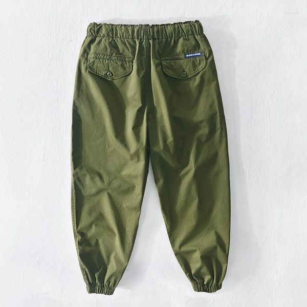 Pantaloni da uomo 2023 Primavera Estate Uomo Grandi tasche larghe Pantaloni casual vintage verde militare Abbigliamento e