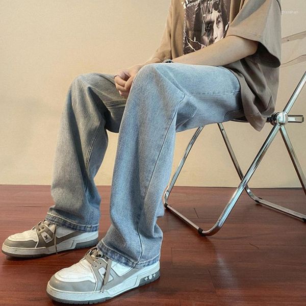 Jeans da uomo Summer Ice Silk Loose Sport Straight Oversize Pantalone Streetwear Denim