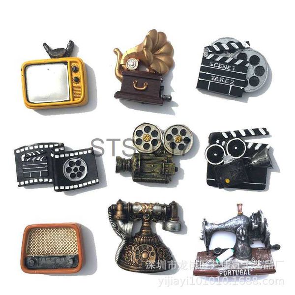 Kühlschrankmagnete, chinesischer Stil, Vintage-Kühlschrankmagnete, antiker TV-Motor, Filmprojektor, 3D-Kühlschrank, Zuhause, Küche, Dekoration, touristische Souvenirs x0731