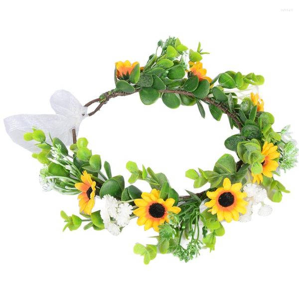 Fiori decorativi Fata Corona Fasce per capelli Fiore floreale per la sposa Plastica Ragazza Po Copricapo Puntelli Ragazze