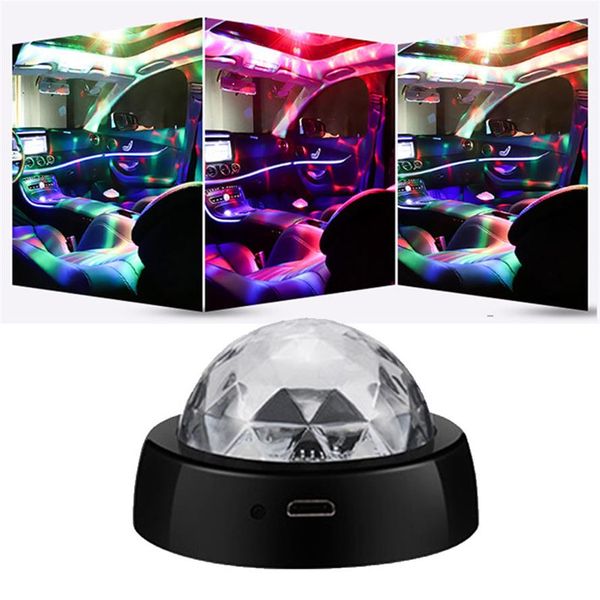 Mini DJ Disco Crystal Ball RGB Light USB Lostable светодиодная атмосфера светодиодные светодиодные лампы Auto Flash Lamp3178